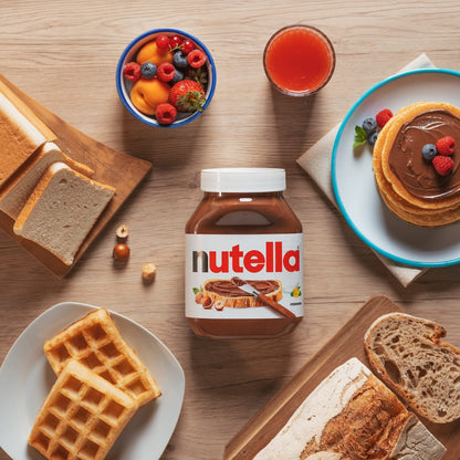 Crema de avellanas y cacao NUTELLA para el desayuno, tarro de 1 kilogramo a granel 