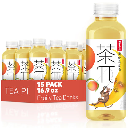 Thé glacé Tea PI – Thé vert au jasmin, thé glacé aux fruits sucrés au pamplemousse, vrai jus, 16,9 fl oz, 500 ml, paquet de 15 