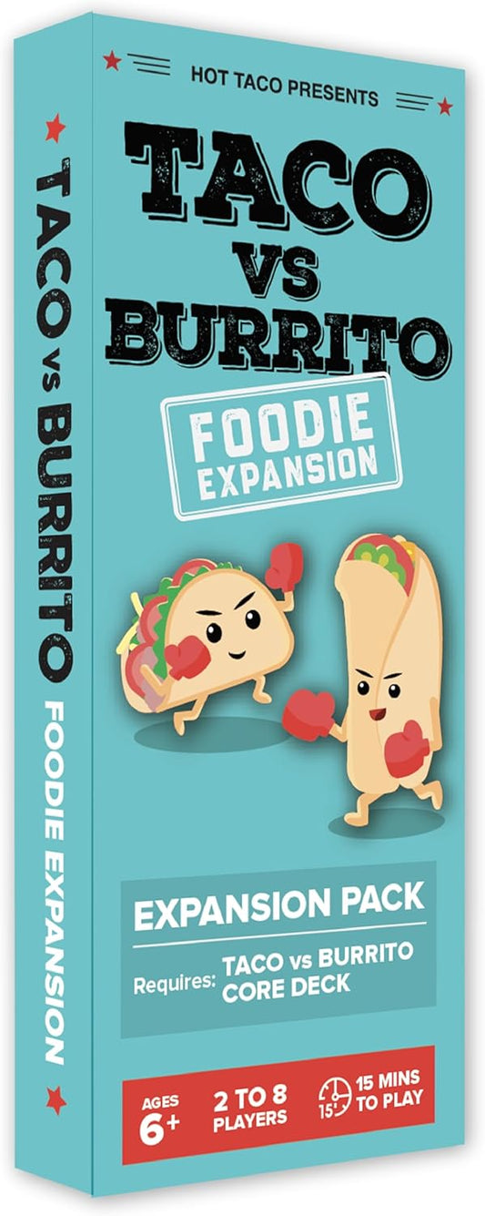 Taco vs Burrito Foodie Edition Expansion Pack - Requires Core Game to Play - Card Game Created by a 7-Year-Old and Perfect for Families, Friends, Adults, Teens & Kids