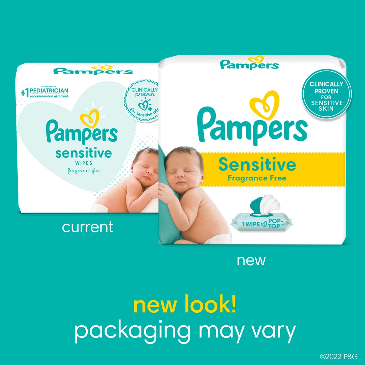 Pampers Baby Wipes Sensitive Perfume Free 12X Pop-Top Packs 1008 Count