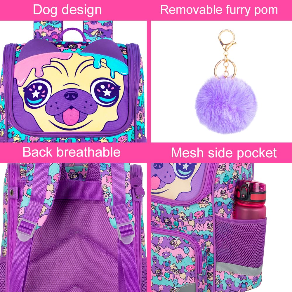 Lot de 3 sacs à dos à paillettes pour filles, sac à dos avec boîte à lunch, sac d'école maternelle pour enfants de 15 pouces pour élèves du primaire et du tout-petit - Koala vert 