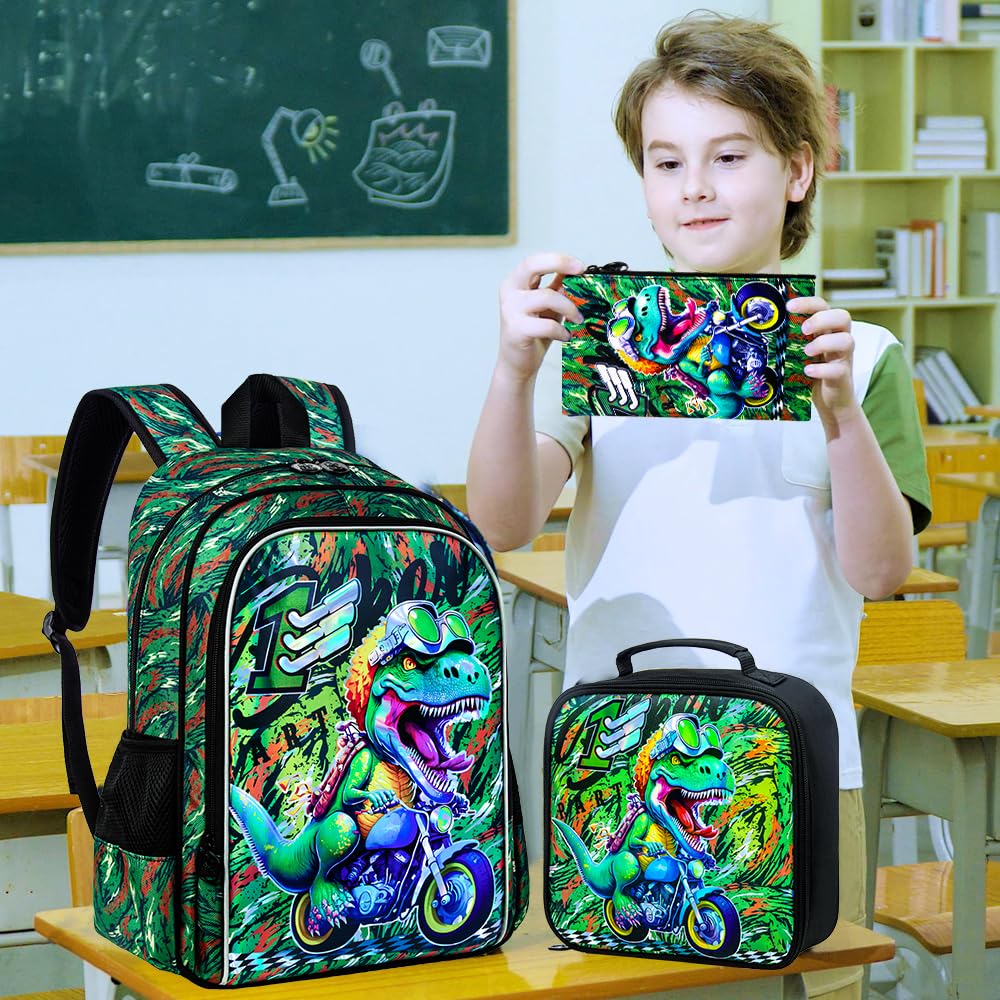 Lot de 3 sacs à dos à paillettes pour filles, sac à dos avec boîte à lunch, sac d'école maternelle pour enfants de 15 pouces pour élèves du primaire et du tout-petit - Koala vert 