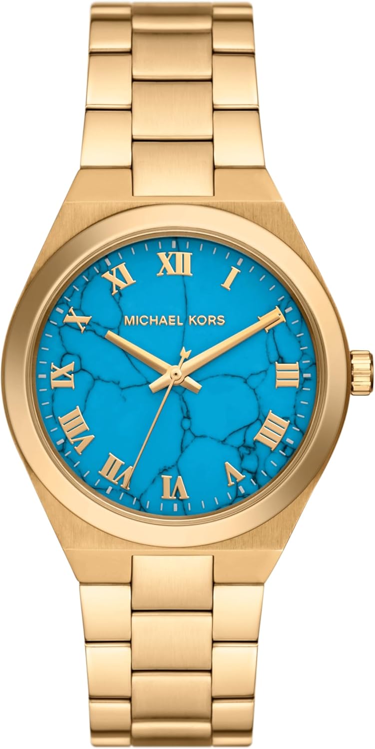 Montre-bracelet en acier inoxydable doré à trois aiguilles Lennox pour femme de Michael Kors (modèle : MK7460) 