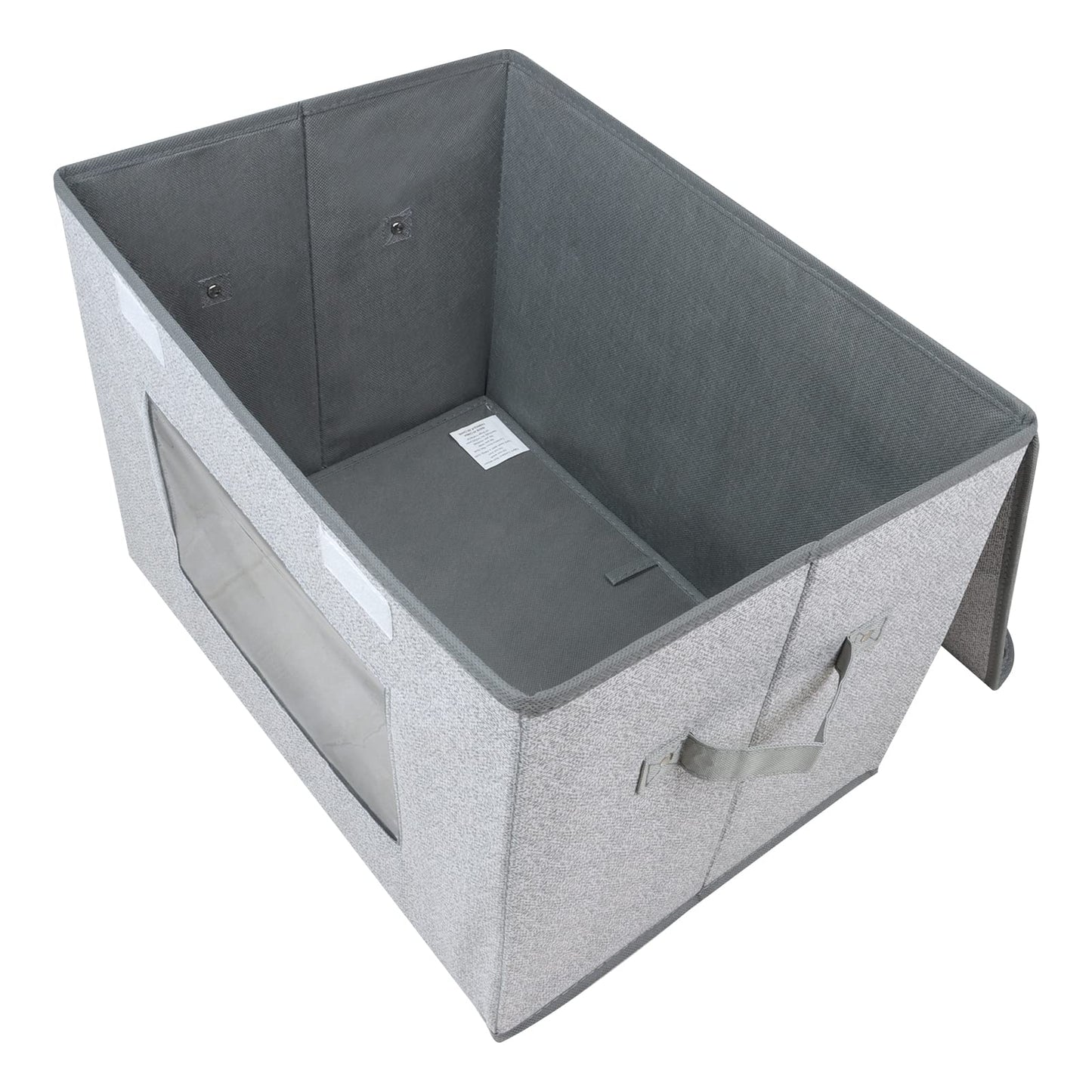 Univivi - Cestas de almacenamiento apilables con tapa y asas, 4 unidades, de tela, gran capacidad de carga, plegables, grandes, para el hogar y el armario (gris, 17 x 12 x 12 pulgadas) 