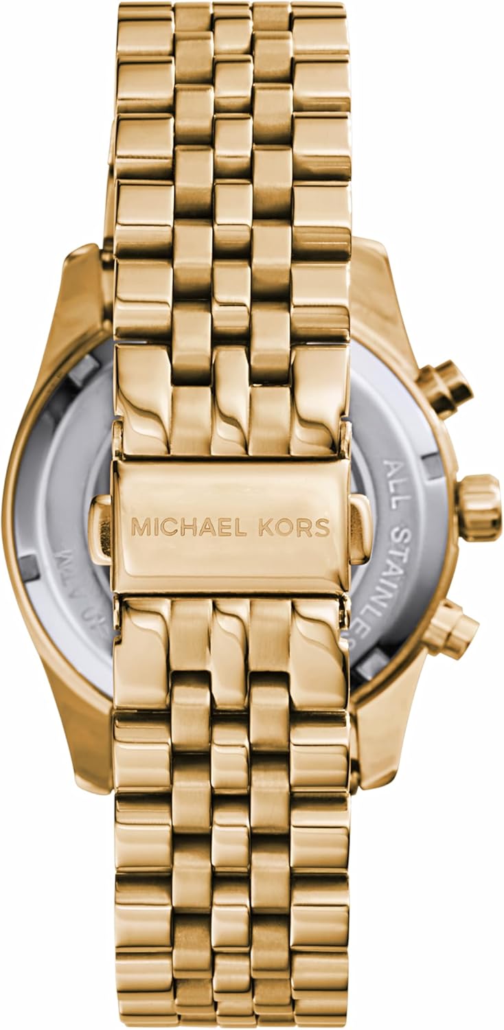 Montre chronographe Michael Kors Lexington pour femme en acier inoxydable doré (modèle : MK7378) 