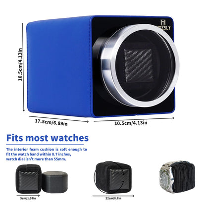 MOZSLY Watch Winder for Automatic Watches with Quiet Mabuchi Motor 12 Rotation Mode Setting Leather