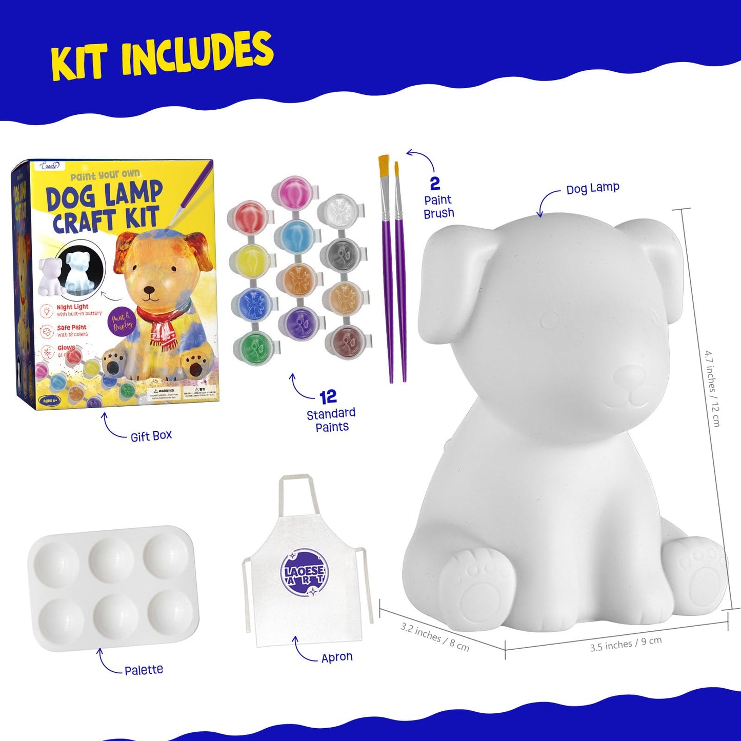 Paint Your Own Cat Lamp Kit, Art Supplies Arts & Crafts Kit, Painting kit for Kids 6-12, Arts and Crafts for Kids Ages 8-12, Toys Girls Boy Birthday Christmas Gift Ages 6 7 8 9 10 11 12+