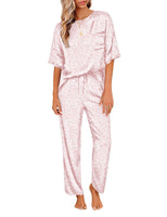 Ensemble de pyjama en satin soyeux pour femmes Ekouaer, chemise à manches courtes avec pantalon de pyjama long, vêtements de détente doux