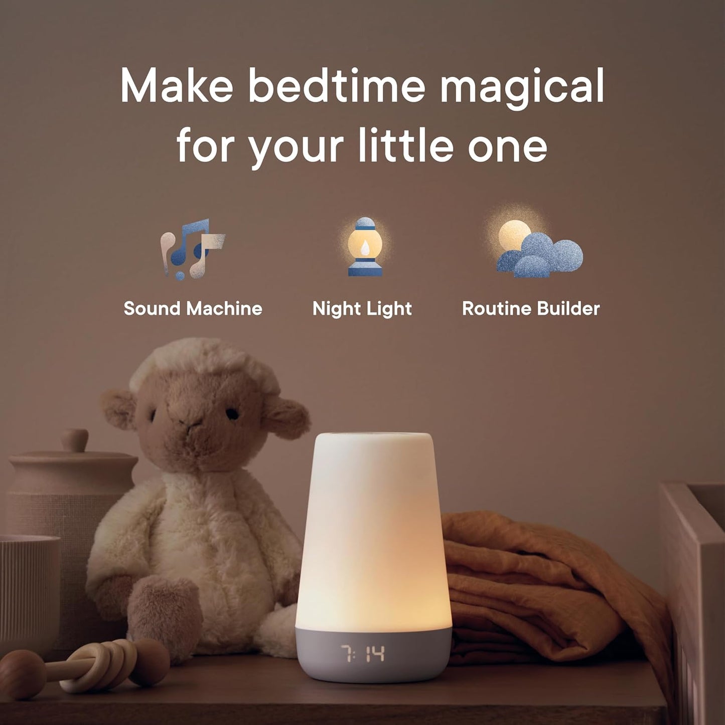 Hatch Rest Baby Sound Machine, Night Light | 2nd Gen | Registry Essential, Sleep Trainer, Routine Builder, Time-to-Rise Alarm Clock, White Noise Soother, Nursery Stories, Toddler Kids Bedroom (Wi-Fi)