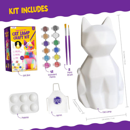 Paint Your Own Cat Lamp Kit, Art Supplies Arts & Crafts Kit, Painting kit for Kids 6-12, Arts and Crafts for Kids Ages 8-12, Toys Girls Boy Birthday Christmas Gift Ages 6 7 8 9 10 11 12+