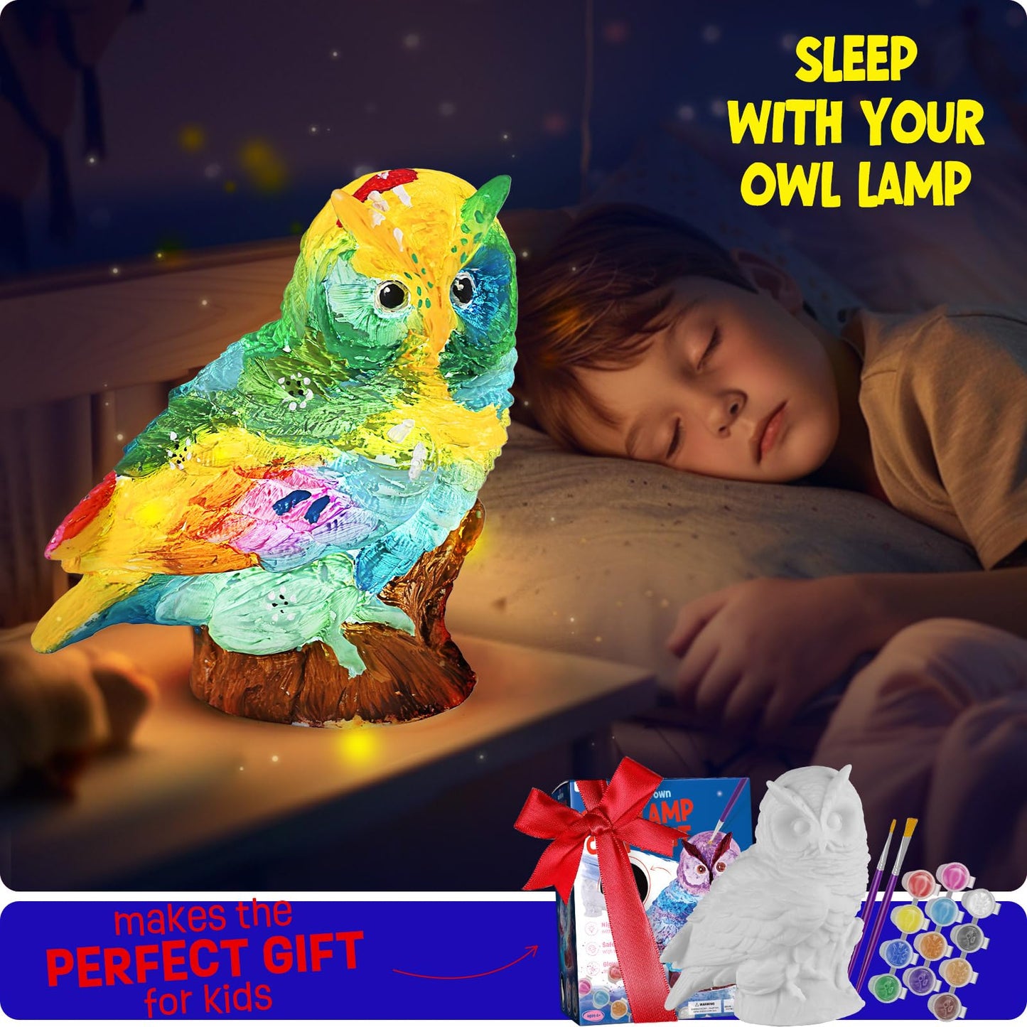 Paint Your Own Cat Lamp Kit, Art Supplies Arts & Crafts Kit, Painting kit for Kids 6-12, Arts and Crafts for Kids Ages 8-12, Toys Girls Boy Birthday Christmas Gift Ages 6 7 8 9 10 11 12+