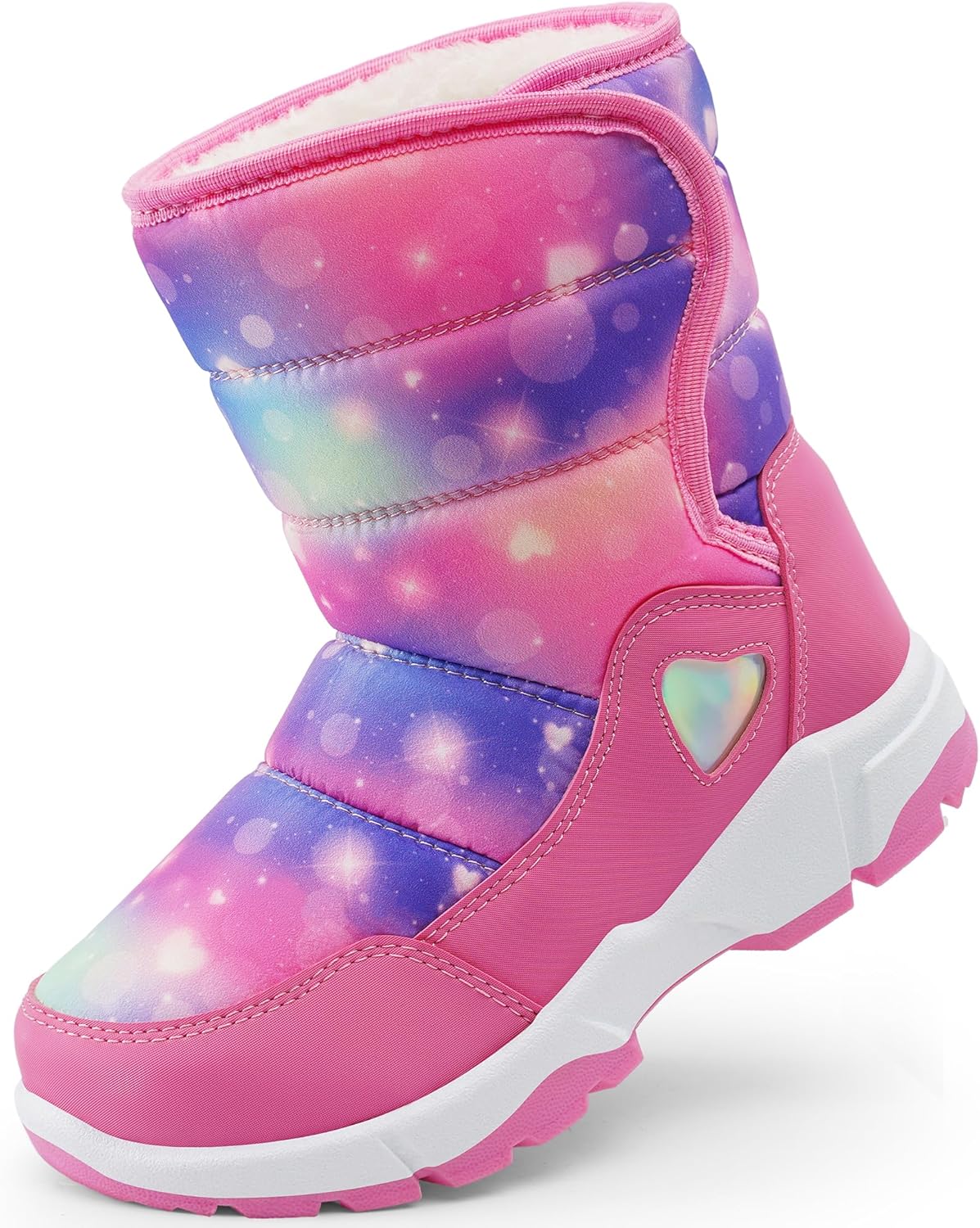 Girls Snow Boots Water-Resistant Warm Fur Lined Anti-Slip Winter Boots for Toddler/Little Kid/Big Kid