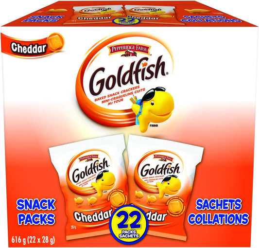 Craquelins au cheddar Goldfish de Pepperidge Farm, 22 sachets de collation, 28 g/1 oz chacun {Importé du Canada} 