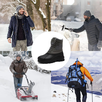 Bottes de neige pour hommes Bottes d'hiver imperméables Chaussures d'extérieur isolées pour hommes par temps froid 