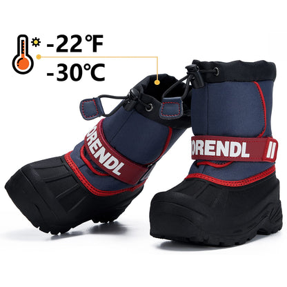 MORENDL Kids' Snow Boots Insulated Waterproof Fur Lined Warm Anti-Slip Winter Shoes for Boys and Girls Outdoor Walking(Toddler/Little Kid)