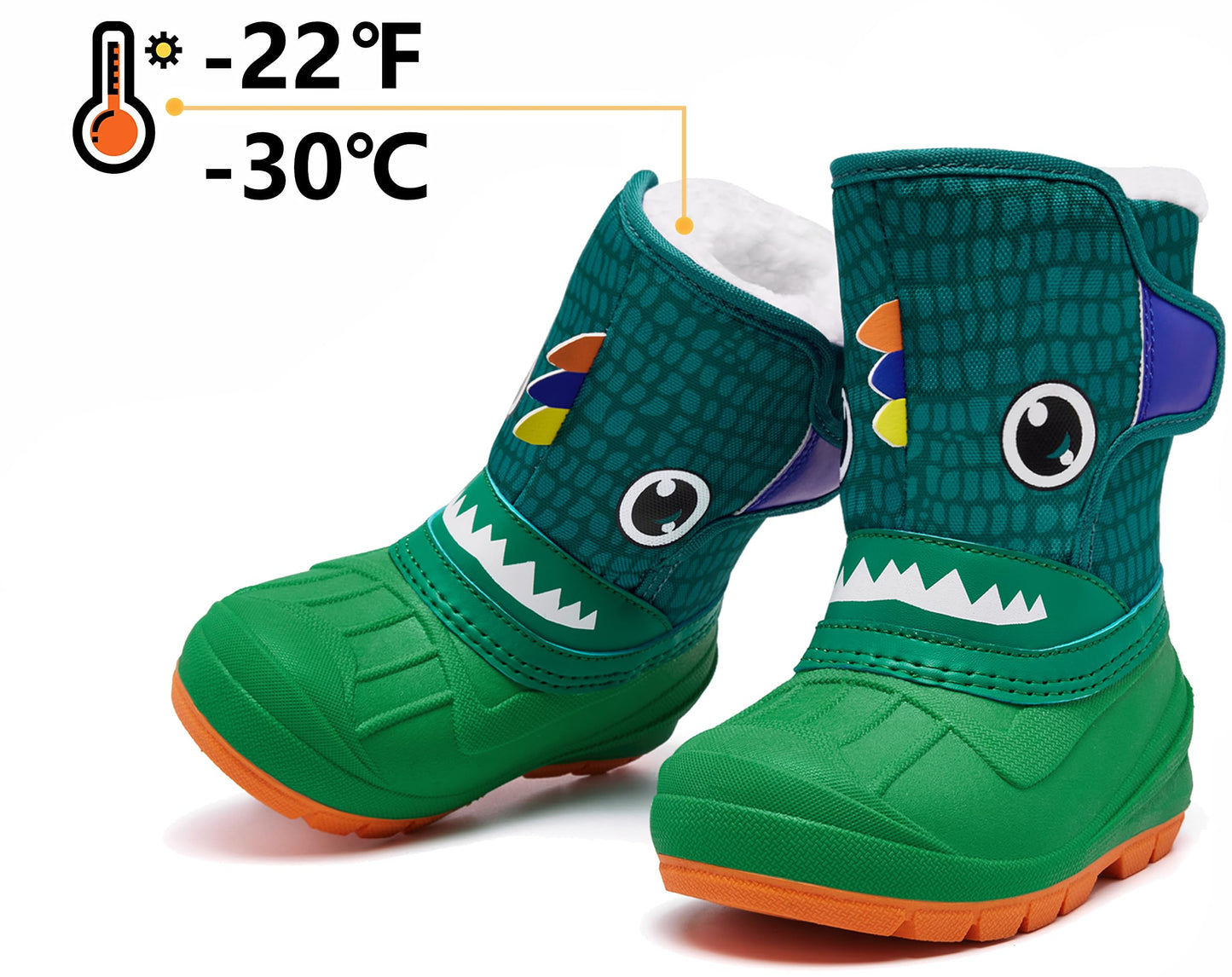 MORENDL Kids' Snow Boots Insulated Waterproof Fur Lined Warm Anti-Slip Winter Shoes for Boys and Girls Outdoor Walking(Toddler/Little Kid)