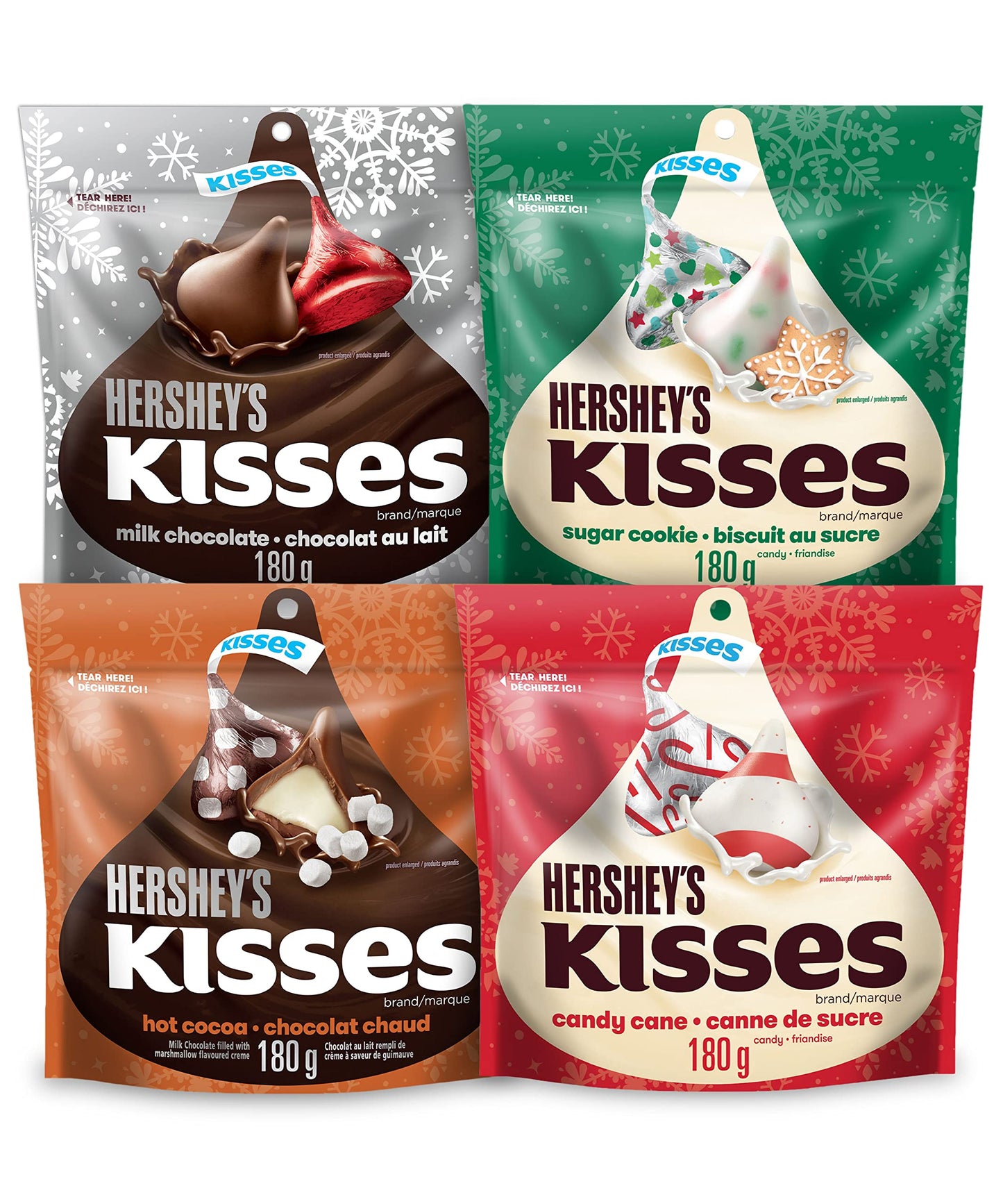 Bonbons de Noël et de fêtes au chocolat chaud KISSES de Hershey's, 180 g 