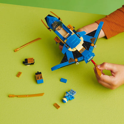 LEGO NINJAGO Jay's Lightning Jet EVO 71784, avion jouet évolutif, ensemble de construction d'avion ninja, idée de cadeau d'anniversaire à collectionner pour enfants, garçons et filles de 7 ans et plus 