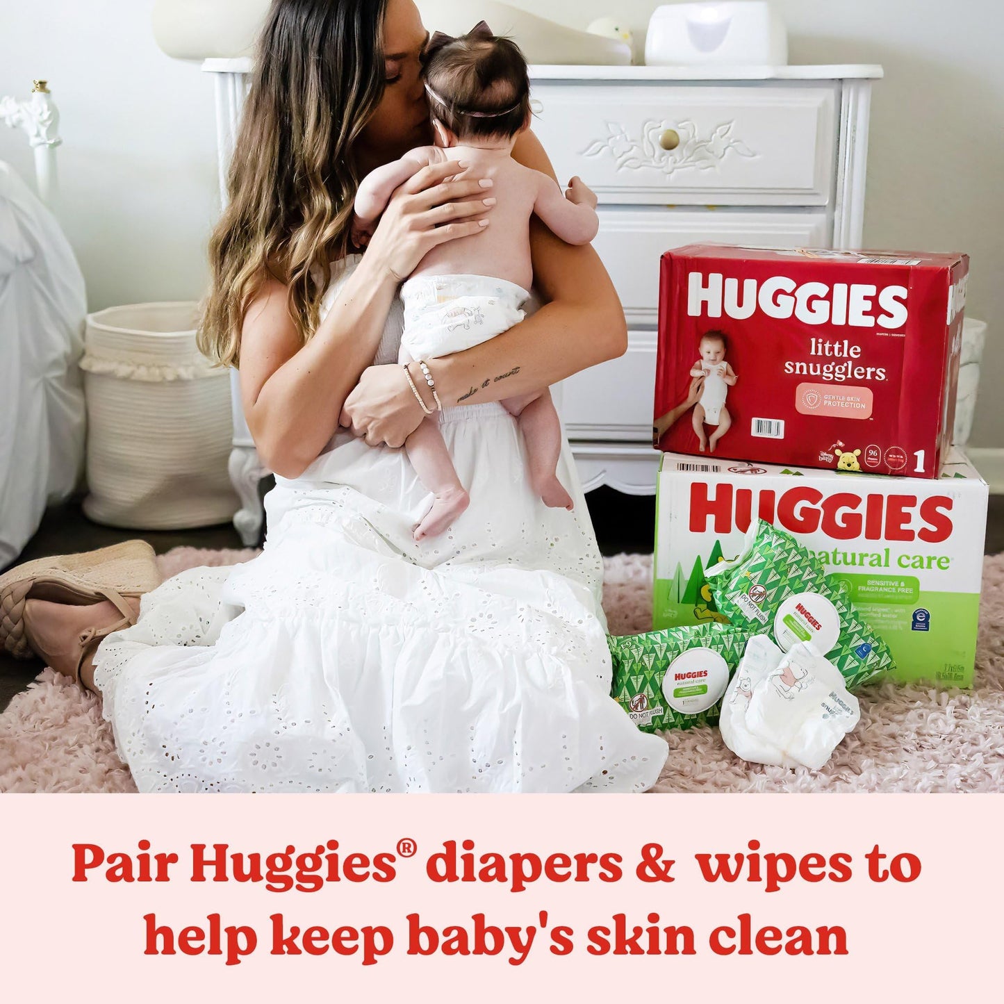 Huggies Natural Care Sensitive Baby Wipes, Unscented, Hypoallergenic, 99% Purified Water, 15 Flip-Top Packs (960 Wipes Total)