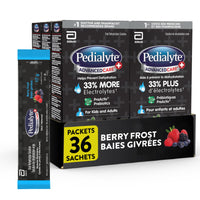 Pack économique de bâtonnets de poudre d'électrolytes Pedialyte AdvancedCare Plus, électrolytes pour la déshydratation, sachets de poudre d'électrolytes, Berry Frost, 36 x 17 g 