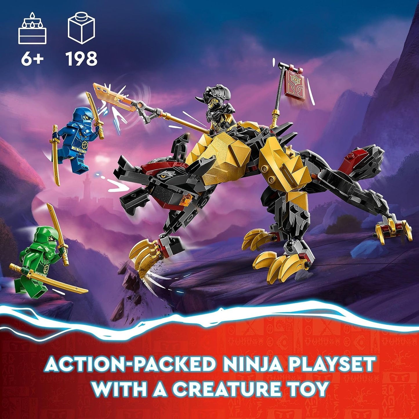 LEGO NINJAGO Imperium Dragon Hunter Hound 71790 Ensemble de construction comprenant des jouets monstres et dragons et 3 figurines, de superbes jouets ninja pour les enfants de 6 ans et plus qui aiment jouer à des histoires de ninja 