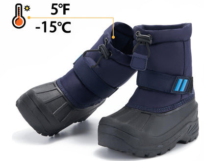 MORENDL Kids' Snow Boots Insulated Waterproof Fur Lined Warm Anti-Slip Winter Shoes for Boys and Girls Outdoor Walking(Toddler/Little Kid)