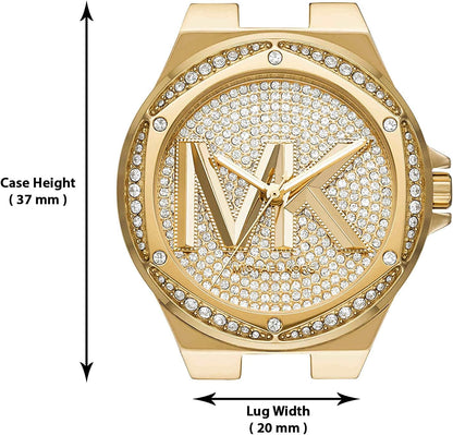 Montre Michael Kors Lennox à trois aiguilles en acier inoxydable, cadran avec logo doré, taille unique, MK7229 - Montre-bracelet à 3 aiguilles Lennox 