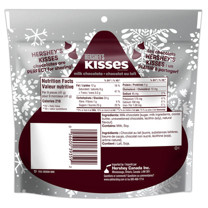 Bonbons de Noël et de fêtes au chocolat chaud KISSES de Hershey's, 180 g 