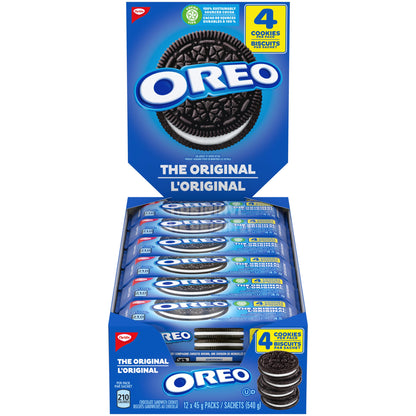 Biscuits sandwich au chocolat OREO, emballages de collations originaux, collations scolaires, 440 g 