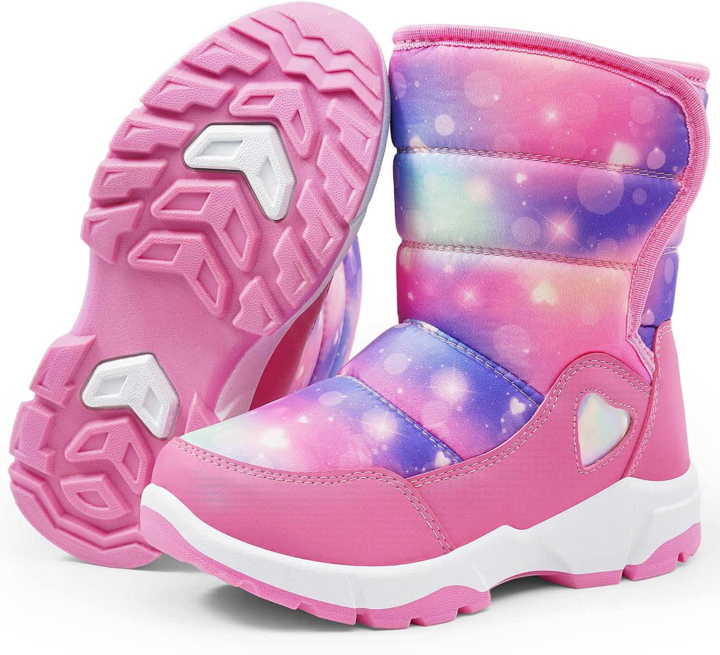 Girls Snow Boots Water-Resistant Warm Fur Lined Anti-Slip Winter Boots for Toddler/Little Kid/Big Kid