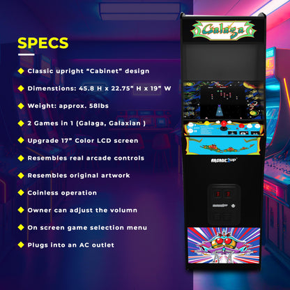 Arcade1Up Machine d'arcade multijoueur avec écran LCD haute résolution de 17 pouces Time Crisis, Point Blank et Steel Gunner Light Gun avec armoire debout pour la maison 