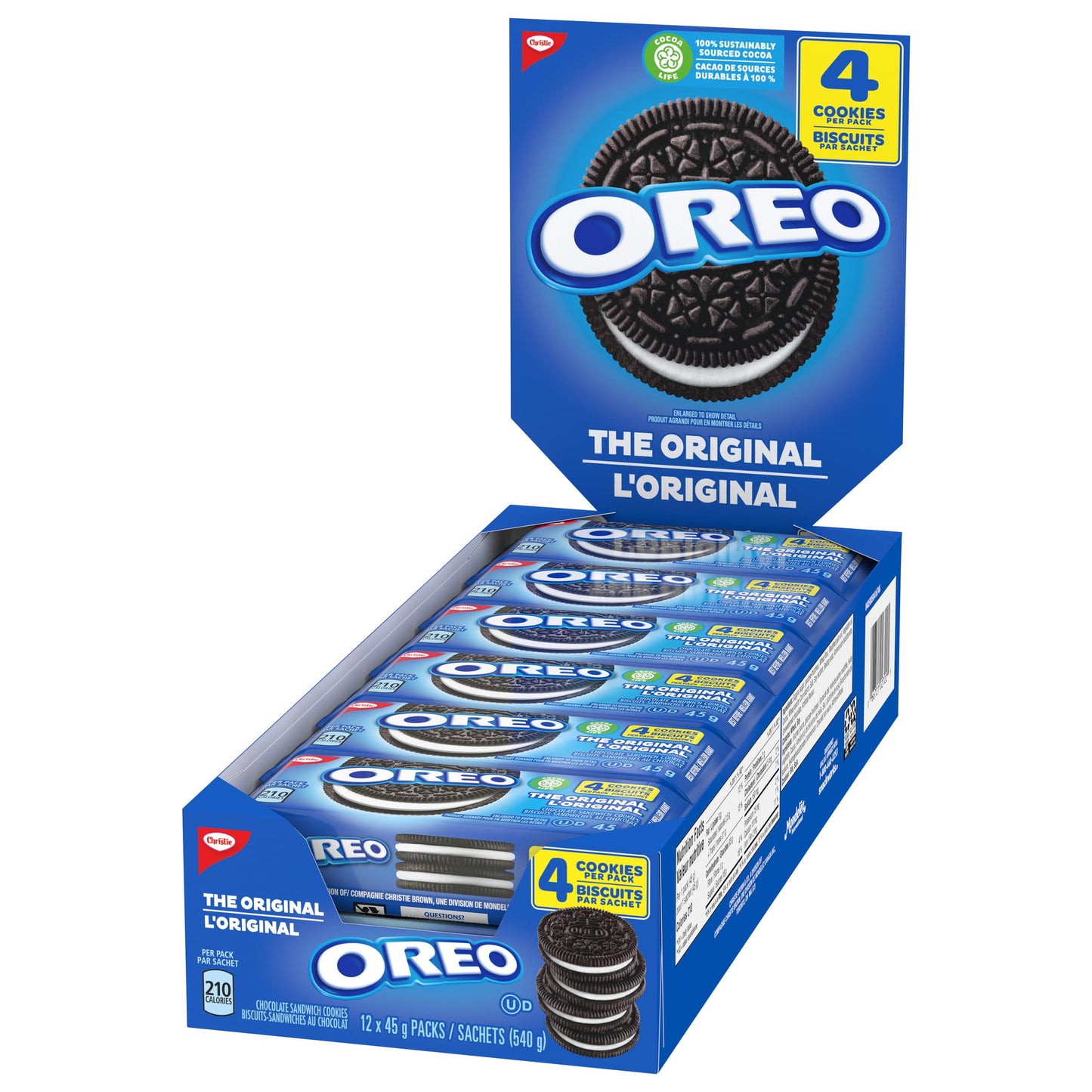 Biscuits sandwich au chocolat OREO, emballages de collations originaux, collations scolaires, 440 g 