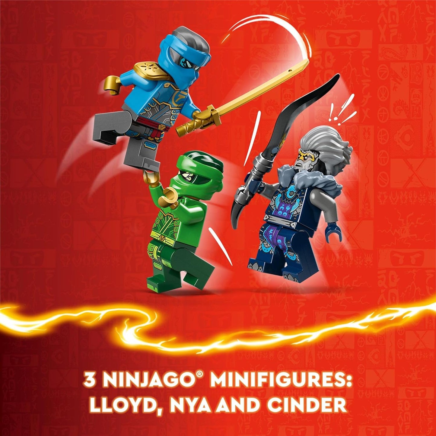 LEGO NINJAGO Lloyd's Elemental Power Mech Jouet de combat personnalisable avec 3 figurines d'action Ninja, ensemble de jeu d'aventure pour garçons et filles, idée cadeau Ninja pour les enfants de 7 ans et plus, 71817 