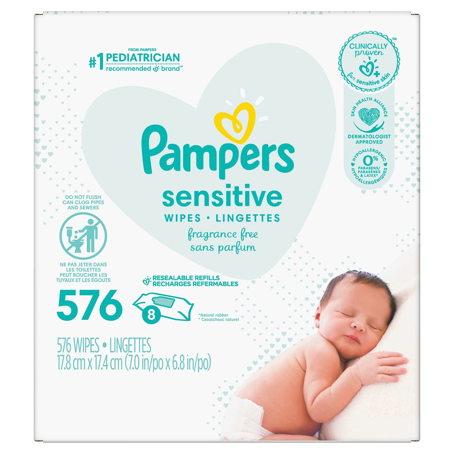 Pampers Baby Wipes Sensitive Perfume Free 12X Pop-Top Packs 1008 Count