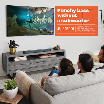 JBL Bar 300: 5.0-Channel Compact All-in-one soundbar with MultiBeam™ and Dolby Atmos®