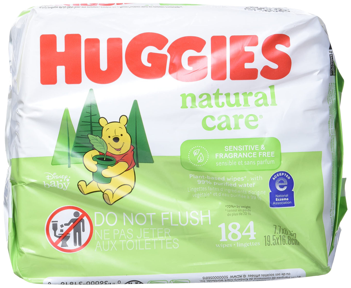 Huggies Natural Care Sensitive Baby Wipes, Unscented, Hypoallergenic, 99% Purified Water, 15 Flip-Top Packs (960 Wipes Total)