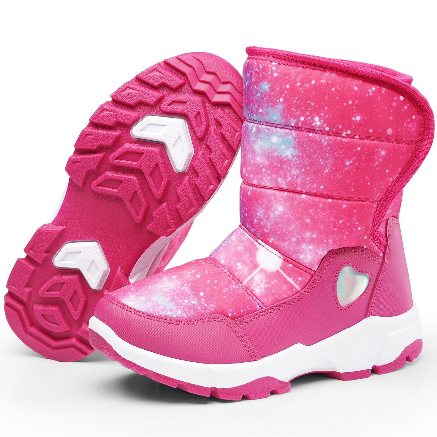 Girls Snow Boots Water-Resistant Warm Fur Lined Anti-Slip Winter Boots for Toddler/Little Kid/Big Kid