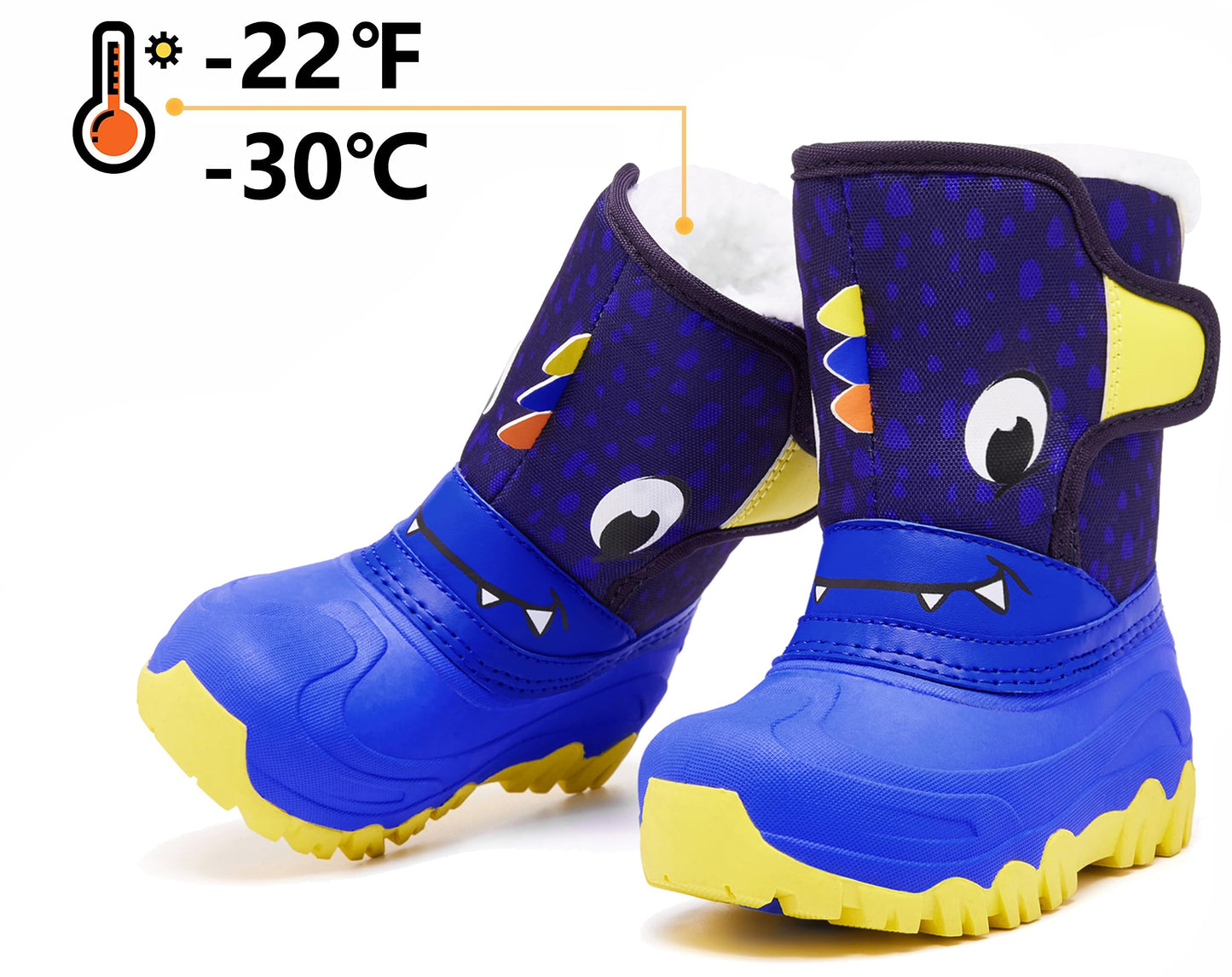 MORENDL Kids' Snow Boots Insulated Waterproof Fur Lined Warm Anti-Slip Winter Shoes for Boys and Girls Outdoor Walking(Toddler/Little Kid)