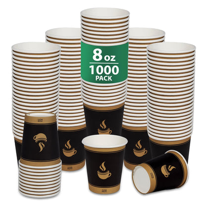 Gobelet en papier pour boissons chaudes Morning Dew (16 oz, 1000 unités), gobelets à café chauds à emporter, gobelets jetables pour boissons chaudes, gobelets en papier parfaits pour les restaurants et les cafés à emporter 