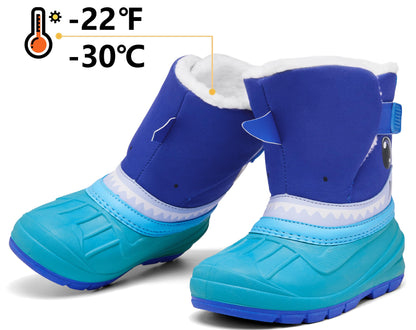 MORENDL Kids' Snow Boots Insulated Waterproof Fur Lined Warm Anti-Slip Winter Shoes for Boys and Girls Outdoor Walking(Toddler/Little Kid)