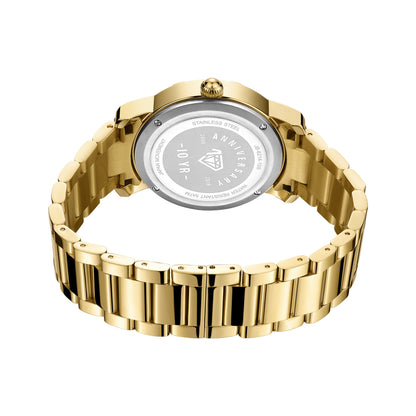 Montre-bracelet JBW Olympia 10 ans pour femme avec diamants de 0,20 ct et bracelet en acier inoxydable, or, Olympia 10 ans