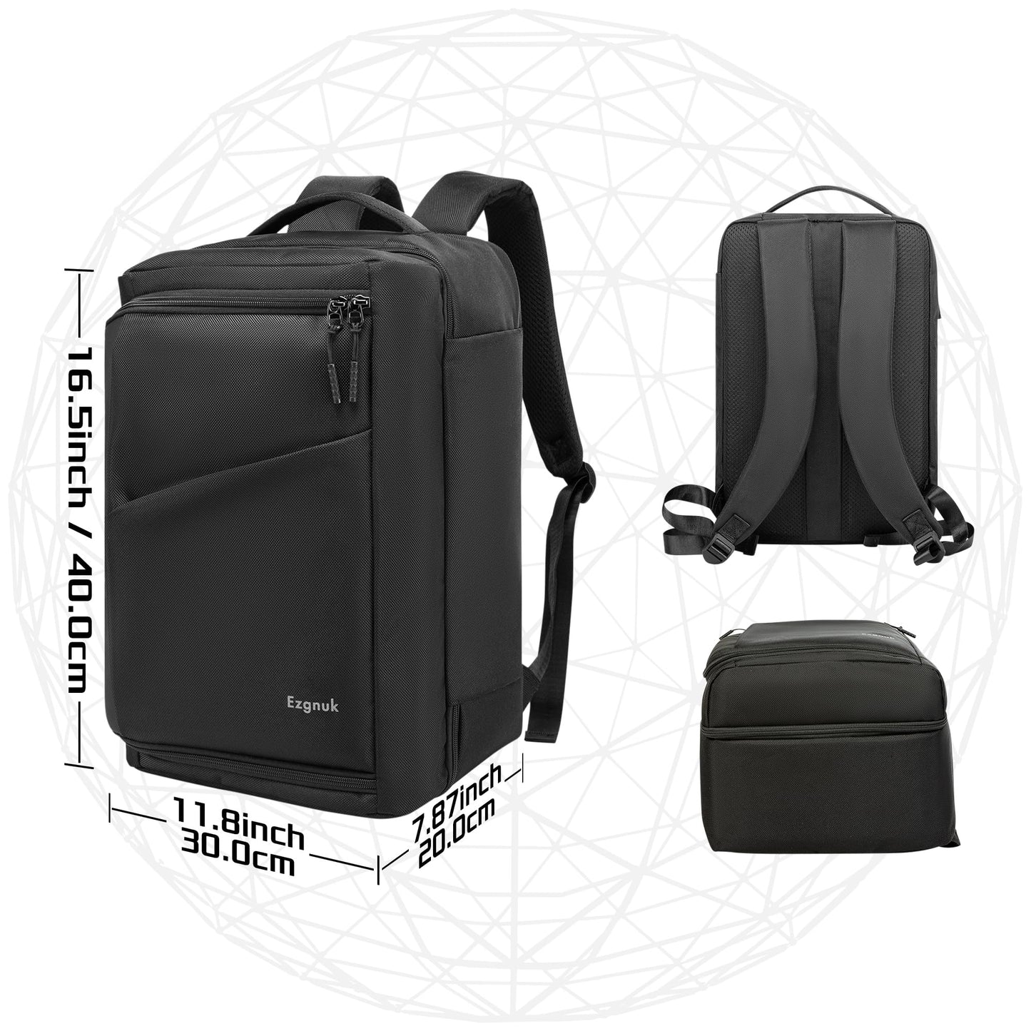 Sac à dos de jeu Ezgnuk pour console PS5, étui de transport de protection, sac de rangement de grande capacité avec poche zippée pour PlayStation 5, ordinateur portable, écouteurs, disques de jeu et accessoires （Noir） 