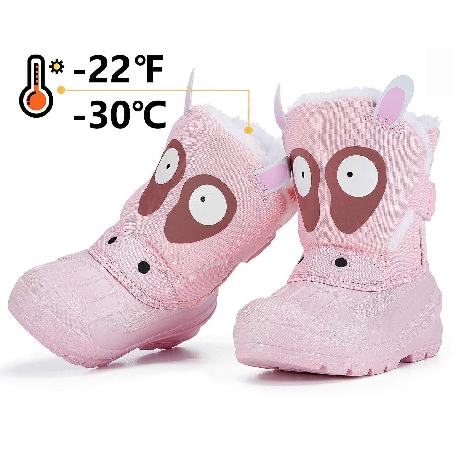 MORENDL Kids' Snow Boots Insulated Waterproof Fur Lined Warm Anti-Slip Winter Shoes for Boys and Girls Outdoor Walking(Toddler/Little Kid)