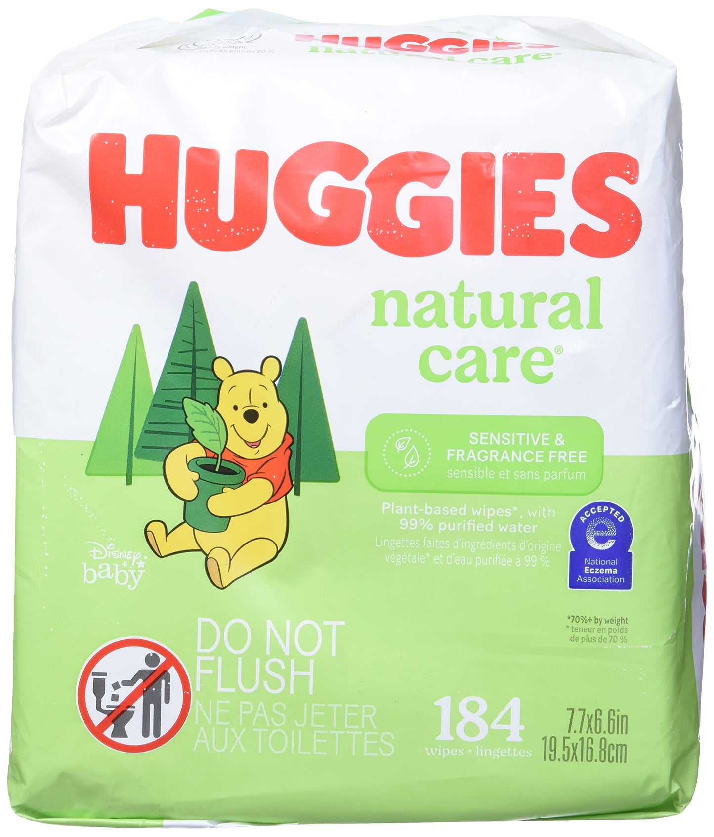 Huggies Natural Care Sensitive Baby Wipes, Unscented, Hypoallergenic, 99% Purified Water, 15 Flip-Top Packs (960 Wipes Total)