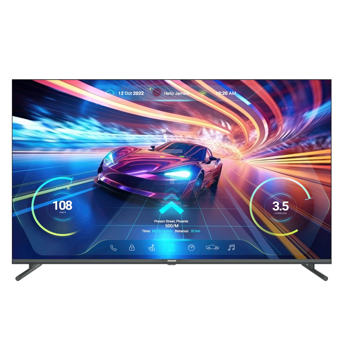 Philips Google TV 43" 4K Gaming Ultra HD Fast Response Panel 144Hz, Google TV, HDR10 (43PUG7674/F6), Dolby Atmos