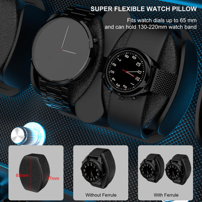 XTELARY Watch Winder for 4/6/8/12 Automatic Watches, Lockable Automatic Winders with Extra Watch Storages, 4 Rotation Modes, Flexible Watch Pillows, Quiet Mabuchi Motor, and Blue Backlight