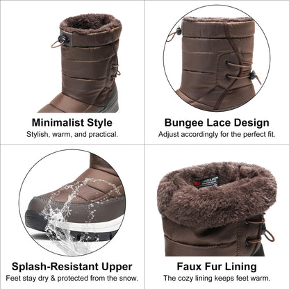 DREAM PAIRS Women's Winter Snow Boots Waterproof Lightweight Warm Fashion Mid Calf Boot