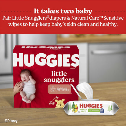 Huggies Natural Care Sensitive Baby Wipes, Unscented, Hypoallergenic, 99% Purified Water, 15 Flip-Top Packs (960 Wipes Total)