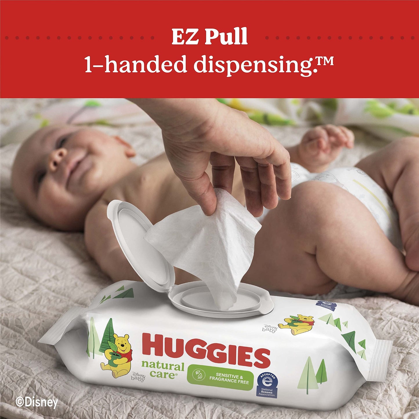 Huggies Natural Care Sensitive Baby Wipes, Unscented, Hypoallergenic, 99% Purified Water, 15 Flip-Top Packs (960 Wipes Total)