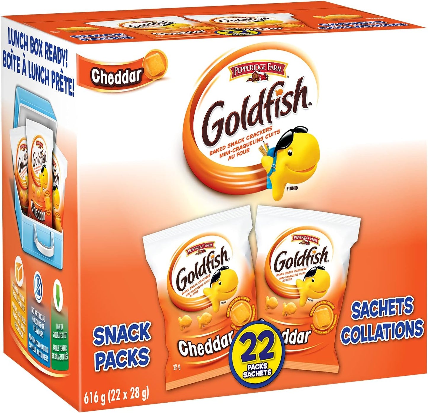 Craquelins au cheddar Goldfish de Pepperidge Farm, 22 sachets de collation, 28 g/1 oz chacun {Importé du Canada} 